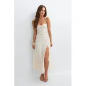 Gina Tricot  - 14+ tie dress - jurken - Wit - S - Dames
