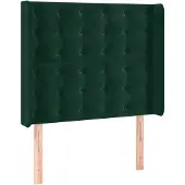 vidaXL Hoofdbord met randen 93x16x118/128 cm fluweel donkergroen