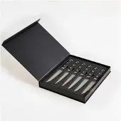 Beliani TOYAMA - Set van 6 steakmessen - Zwart - RVS