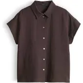 Opus Blouse met linnen en overhemdkraag model 'Falvia'