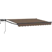 Syfax Handbediende luifel met LED's Taupe 100% Polyester en Aluminium