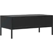 Selsey Velveto - Salontafel met lade, zwart, 100x50 cm