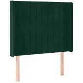 vidaXL Hoofdbord met randen 93x16x118/128 cm fluweel donkergroen
