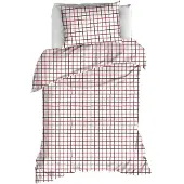 MOODIT Dekbedovertrek Rhombus Ruby Red Flanel-140 x 200 / 220 cm | 1-Persoons