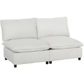 HOMCOM Loveseat-Kunstleer, Schuim-146L x 85B x 78H cm-Grijs