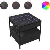 vidaXL Salontafel met Infinity LED 50x50x51 cm zwart
