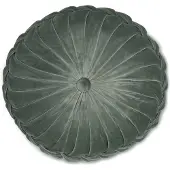 Laura Ashley Rosanna rond sierkussen velours - 35 cm - Fern