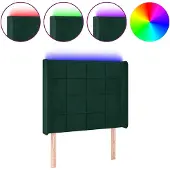 vidaXL Hoofdbord LED 83x16x118/128 cm fluweel donkergroen