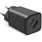 SBS Wall Charger 1xusb-c 65w & 1x Usb-a 18w Black
