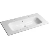 Sapho Sidra Kunstmarmeren dubbele wastafel 101x46cm, wit