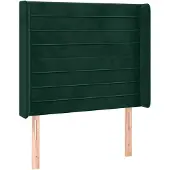 vidaXL Hoofdbord met randen 83x16x118/128 cm fluweel groen