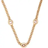 Luxenter Roze zirkonia ketting met 18-karaats geelgouden afwerking - Rinlin