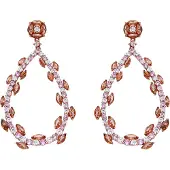 Luxenter Oorbellen 'Wade' lichtroze / rood / zilver