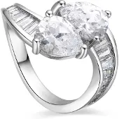 Luxenter ring met glanzende zirkonia zilverkleurige afwerking - Darbia