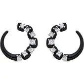 Luxenter Oorbellen van 925 sterling zilver met glanzende zirkonia en rhodiumafwerking - Dekbu