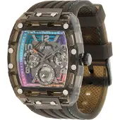 GUESS Analoog horloge 'Phoenix' blauw / violetblauw / zwart / transparant