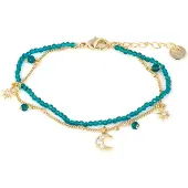 Luxenter Armband van groen glas met 18-karaats geelgouden afwerking - Ayora