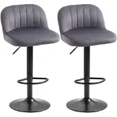 HOMCOM -Barkruk-Polyester-43x45x101cm-Grijs