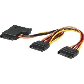 Roline SATA (m) - 3x SATA (v) voeding splitter - 0,15 meter