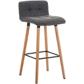 CLP Barkruk Lincoln, bekleed met stof, met houten frame en geïntegreerde voetsteun | Kleur: lichtgrijs