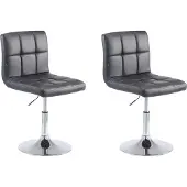 CLP Set van 2 loungestoelen Palma V2, bekleed met kunstleer. De loungestoelen zijn in hoogte verstelbaar en draaibaar. | Kleur: wit