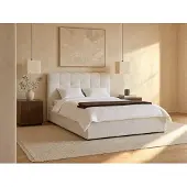 Vente-unique Bed met opbergruimte stof wit 180 x 200 cm
