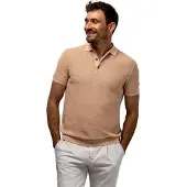 State of Art Poloshirt Regular Fit oranje textuur
