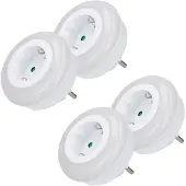 HAC24 4x LED-stopcontactlamp, koud wit, nachtlamp, stopcontactlamp, lamp, licht, stopcontactverlichting