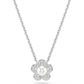 Swarovski Ketting zilver / transparant / parelwit
