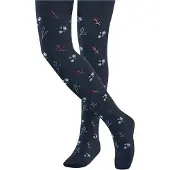 Falke Kinder Little Flowers dun gedessineerd katoen panty kinderen space blue - maat 6116