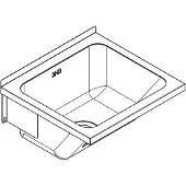 Kwc wastafel, SIRIUS, voor wandmontage, 520x270x490 mm, met overloop, roestvrij staal, 1 stuk.