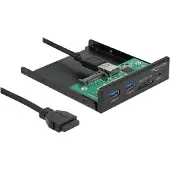 DeLOCK 3.5″ Frontpanel USB 5 Gbps met USB-C, 2x USB-A en SD-kaartlezer