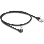 DeLOCK - Patchkabel - RJ-45 (M) naar afgeschuinde RJ-45 (M) - 50 cm - 4,5 mm - S/FTP - CAT 6a - halogenvrij, zonder haak - zwart