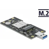 DeLOCK USB 3.0 Converter Type-A male to M.2 Key B with SIM slot