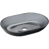 Hak SCALO wastafelblad van glas, 56x36 cm, zwart