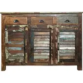 Riess Uniek dressoir JAKARTA 125cm gerecycled massief hout van vissersboten - 19906