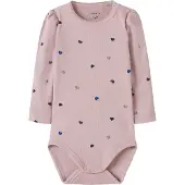 Name it BABY gebreide romper met hartjes - lila Paars Meisjes Stretchkatoen Ronde hals - maat 74