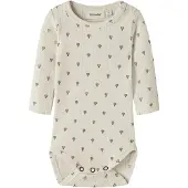 Lil´ Atelier BABY gebreide romper met print - ecru Jongens/Meisjes Stretchkatoen Ronde hals - maat 74