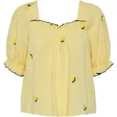 Pieces Pcselena Shirt Met Korte Mouwen Dames Geel XS