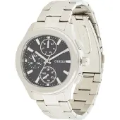 GUESS Analoog horloge 'Palmer' zwart / zilver