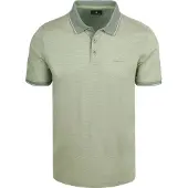 State of Art poloshirt groen gestreept 3 knoops