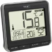 TFA-Dostmann PRIO 30.3069.01 Draadloze thermometer digitaal Zwart, Wit