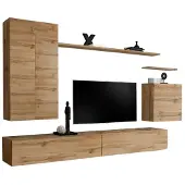 Meublorama Composition murale SWITCH II zwevend TV-meubel in Wotan-eiken 270 cm