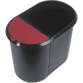 Helit Prullenbak 29 l Rood, zwart Duo systeem
