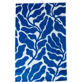 Fine Little Day Leaves keukendoek Wit-blauw, 47x70 cm