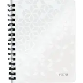 Leitz Notitieboek Leitz WOW A5 lijn spiraal PP wit - 6 stuks