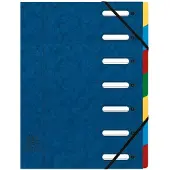 Exacompta 8x Sorteermap HARMONIKA met uitrekbare rug en uitgesneden vensters - 7 indelingen - Blauw - 55072E