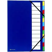 Exacompta 6x Sorteermap Harmonika OrdonatorSorteermap met uitrekbare rug en elastosluiting - 12 Indelingen - Blauw - 55342E