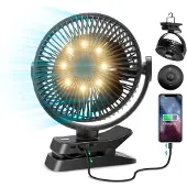 Vulpes goods Tech - Tafelventilator MAX - Ventilator - Oplaadbaar & Draadloos - Stille USB Ventilator met Afstandsbediening - 5 Snelheden & Verlichting - Ultra Stil - 12000 mAh & Powerbankfunctie - Zwart