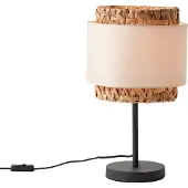 Brilliant Tafellamp Waterlilly rotan met witte stof